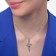 Lotus pendant with patterns, silver color, 46 cm