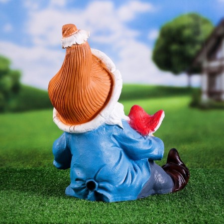 Garden figure "Sedentary dwarf" 26x30x37cm-2