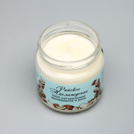 Natural eco candle "Paradise pleasure", 7x7.5 cm, 14 hours, coconut-3