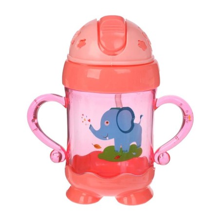 Children's stroke with silicone tube, 220 ml., With handles, color mix-3