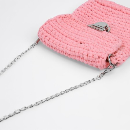 A chain with pearls for a bag, with carbines, 7 × 13 mm, d = 4 mm, 60 cm, silver color-2
