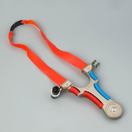 Metal slingshot with laser target designator-1