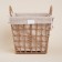 Basket for storage of manual weaving, with handles, square, jute, 27x27x31 cm