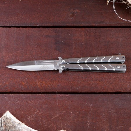 Knight Knife "CALISH", master K, dark chrome, blade 7.7 cm, handle 9.2cm-4
