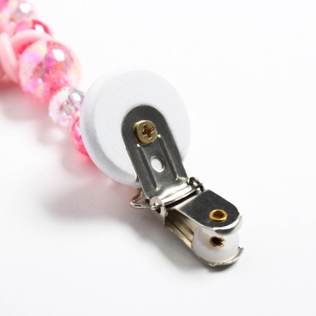 Holder for the nipple - dummy "beads", pink color-1