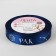 A satin tape with embossing "Cancer", 15 mm, 18 ± 1 m, dark blue color/silver No. 120