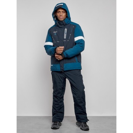 Ski costume male winter, size 50, dark blue color-4