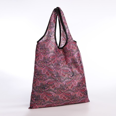 Household bag without fastening, gray/pink color-1