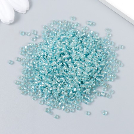 Beads "Astra" 11/0, 20 g (47a blue/transparent with silver. Center (round.-1