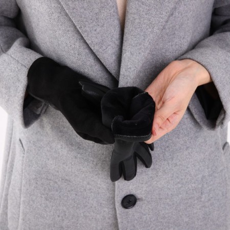 Gloves are female, dimensionless, without insulation, black color-4