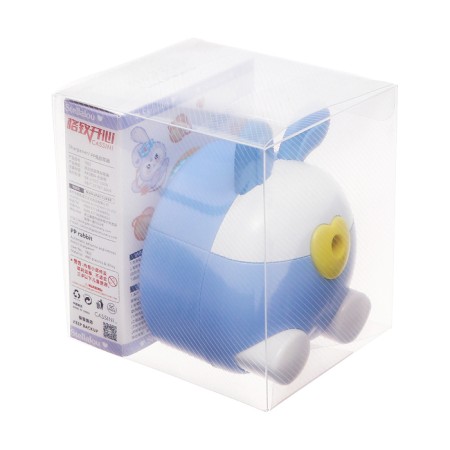 Mechanical sharpener with container, blue/white ears-8