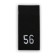 Textile strip “56”, 4.6 x 1.1 cm, black color
