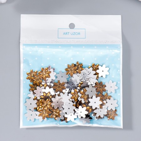 Decor for creativity Plastic 1 Puncture "Rhineston. Champagne" set of 100 pcs 1.3x1.3 cm-3
