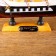 Souvenir Small Small “Three -Mature”, black sides with a white strip, white sails, 20 × 5 × 19 cm