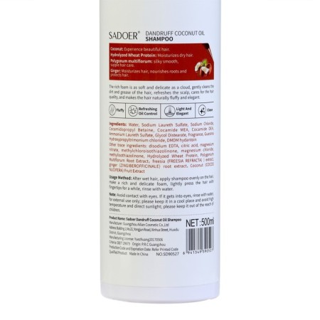 Coconut oil dandruff shampoo, 500 ml-1