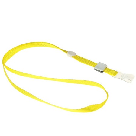 Baiga tape, 10 mm x 80 cm, dense, with a runner and with silicone clamp, yellow