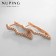 Earrings with rhinestones Xuping Lightning, white color in pink gold