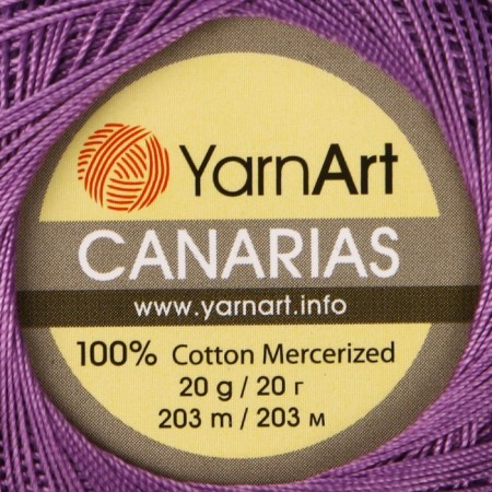 The yarn "Canarias" is 100% Merceris. cotton 203m/20g (6309 lilac)-2