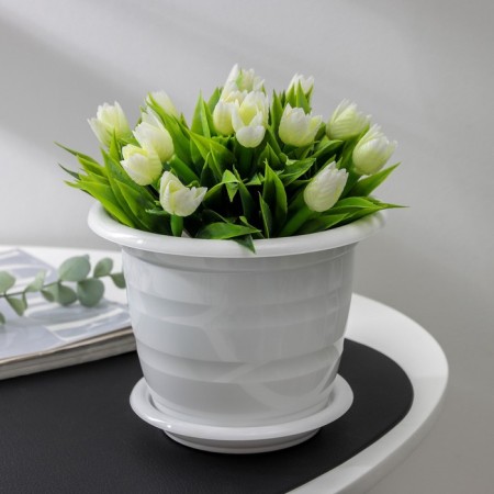 Pot with the pallet "Viola", 1 l, the color is white