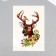 Tattoo on the body color "Deer with a bird" 26.2x14.5 cm
