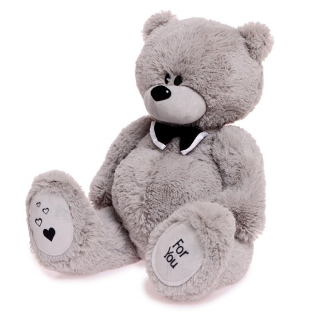 Soft toy "Bear Deddy", gray color, 80 cm-1