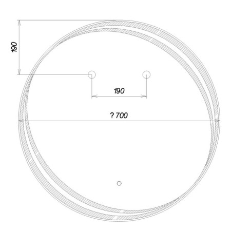 Domino Berg Mirror, size 700x700 mm, with backlight-1