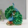 Polystone souvenir "Two green peacocks" rhinestones 25.5x14x24 cm