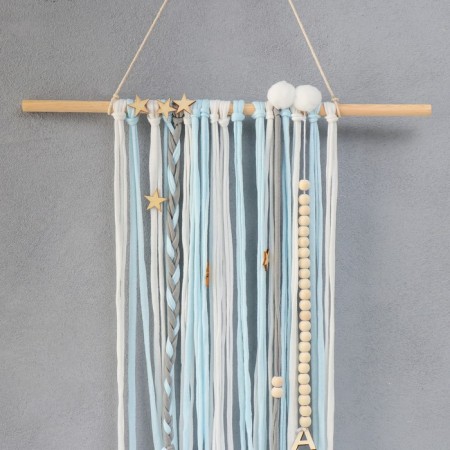 Panel Wall Textile "Stars" Blue threads 70x45 cm-1