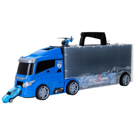 Auto -Vorot Case Givito "Police Plot", with cars, with tunnel, blue color, 51.5 cm-9