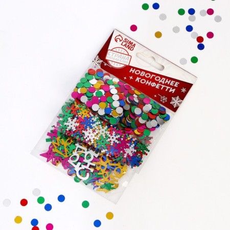New Year's confetti "Happy New Year", snowflake, set of 3 pcs.-1