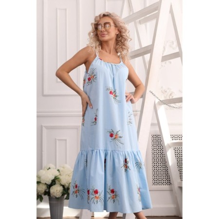 Women's dress, size 48, blue color-5