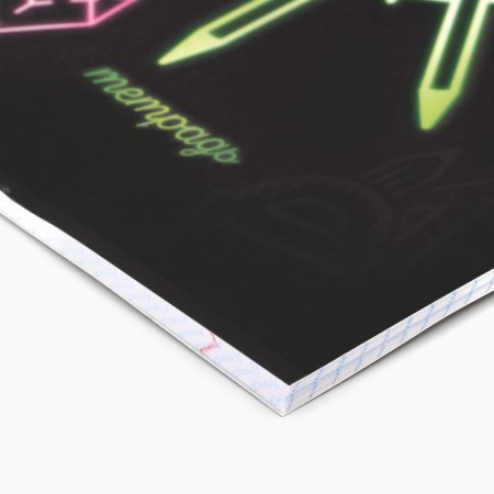 Subject notebook A5, 48 liters on the clip “Neon. Geometry »Soft touch lamp, 3D varnish-1