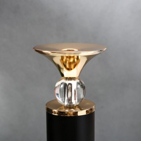 Summary Metal for 1 candle "Column with crystals" black with gold 36x12x12 cm-2