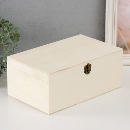 Casket wood for painting "rectangular" locking buckle 26.5x16.5x11 cm