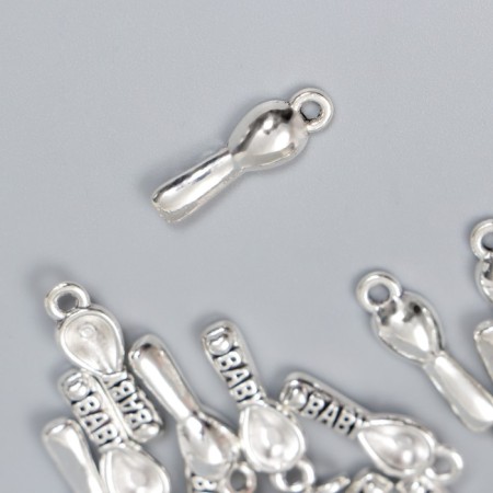 Decor Metal for creativity "Power of the baby - Baby" silver set 20 pcs-1