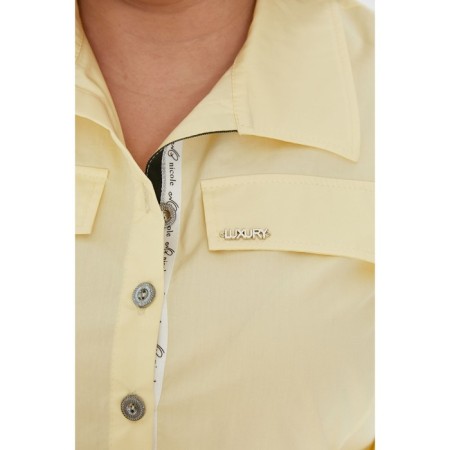 Dress shirt female luxury plus, size 56, yellow color-5