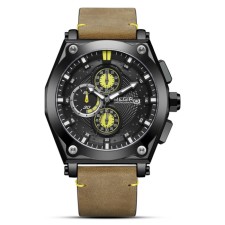 Men's watches, D-4.7 cm, with chronograph, 3 atm, luminous, brown