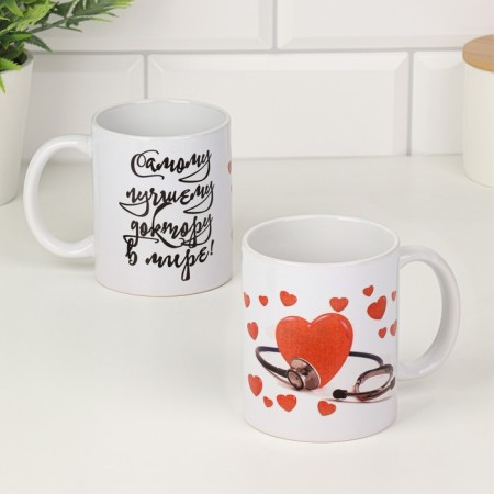 Sublimation mug “Best Doctor in the World! Heart ", with application-9