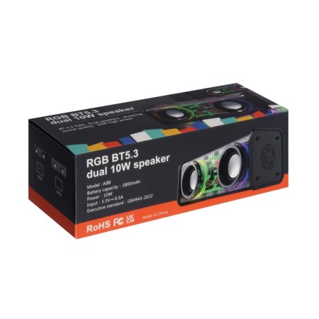 A88, 10 W portable column, transparent, backlight, 1800 mAh, black-6