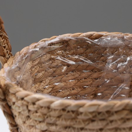 Kashpo wicker "safari" with handles, 17.5x17.5x16 cm, natural-4