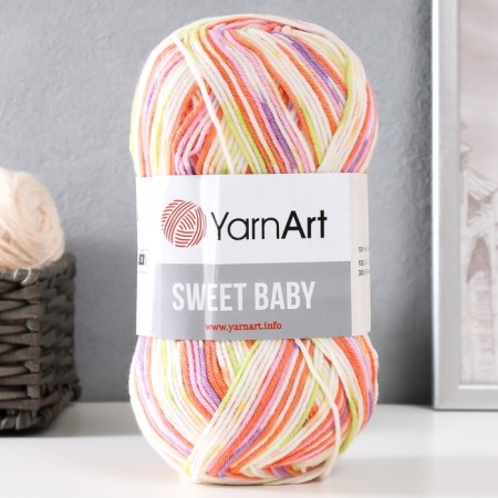 Yarn "Sweet Baby" 100% acrylic 300m/100g (907 orange-salad-sugar)