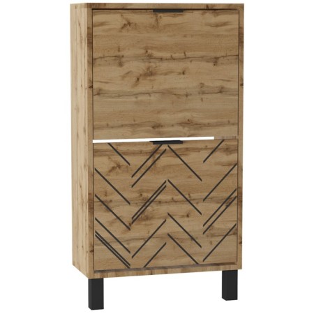 Higs shoe cabinet, 500 × 230 × 942 mm, color of oak woth / black