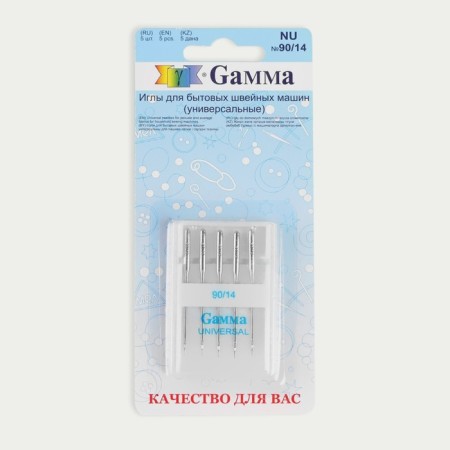 Needles for household sewing machines, universal, No. 90, 5 pcs, nu-5