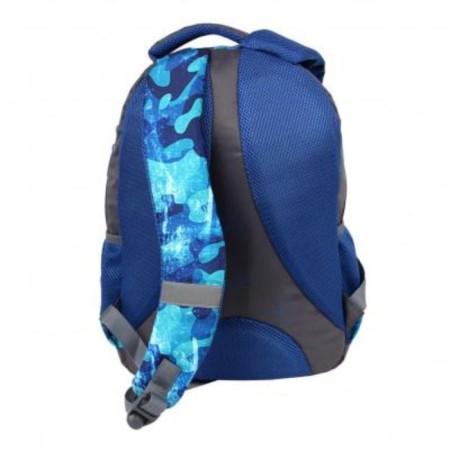 School backpack, textiles, luris print Camouflage blue, 30x17x44 cm-4