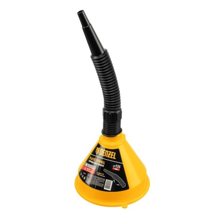Plastic funnel Denzel, 135 mm with a metal sieve, a flexible tip and a non -pierce 9880