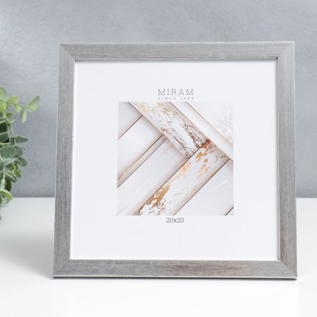 Photo frame Plastic "Mira" 20x20 cm silver (plastic screen)