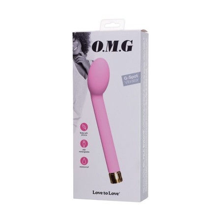 Unrealistic vibrator Love to Love for a G OMG point, silicone, pink color, 17 cm-11