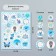 Decor for creativity cardboard "Chips and buttons. Blue" 24 pcs 13x16.5 cm