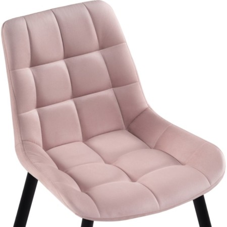 Chalsey Metal Carcass chair 1 metal/velor, black/pink 50x60x80 cm-4