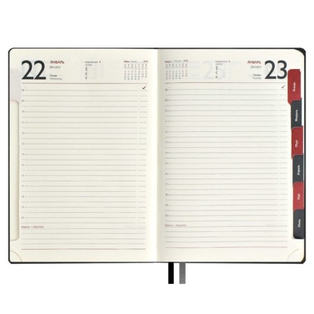 Dated 2025 diary, Escalada, A4, 120 sheets, soft cover, artificial leather, foil embossing, liesse, block 70 g/m2, black-2